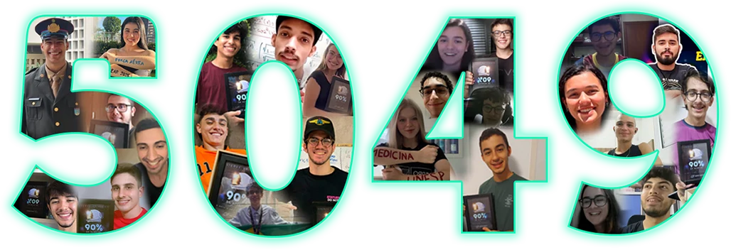 Mais de 5.049 avaliações 5 estrelas no Google, número formado por fotos de alunos