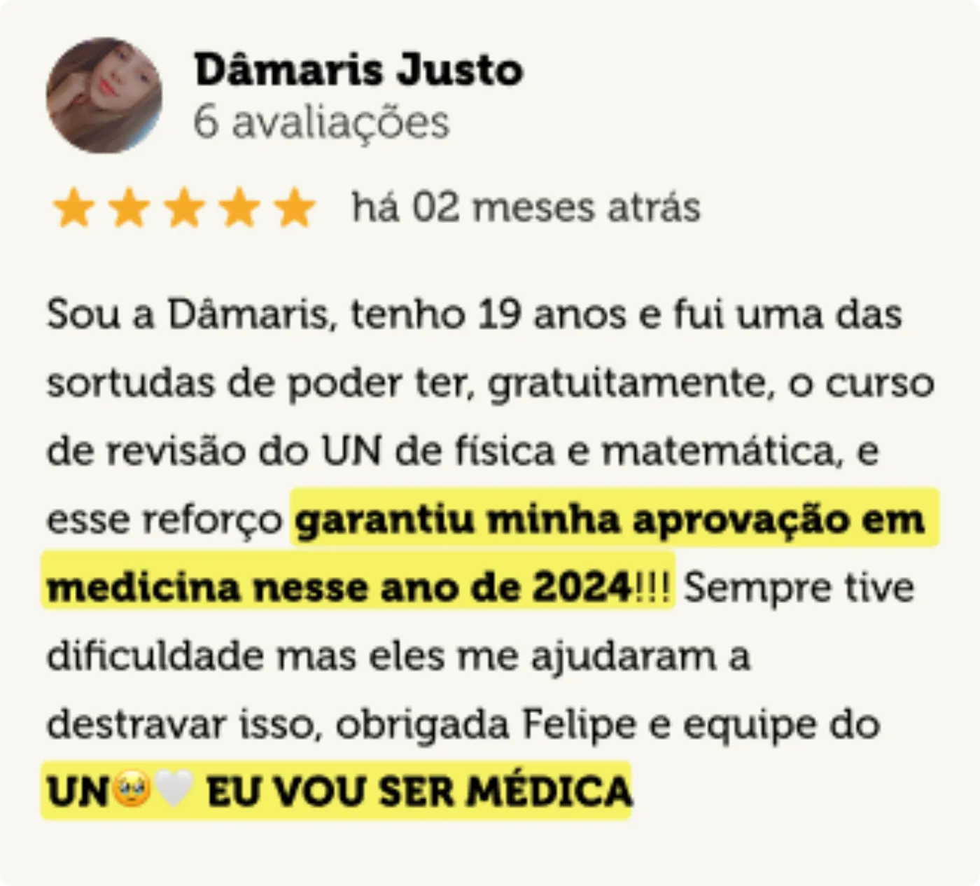 Avaliação no Google - print