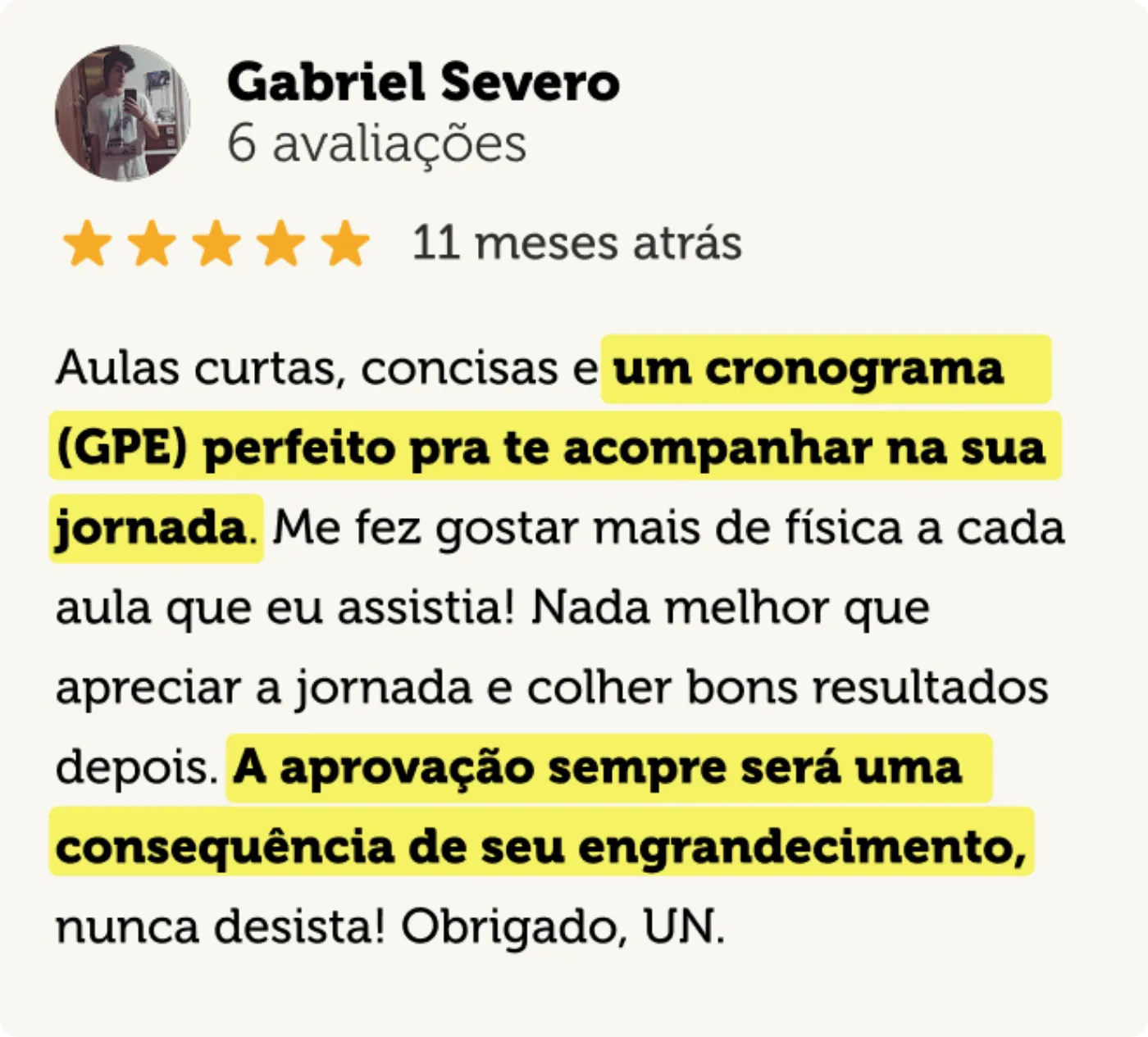Avaliação no Google - print