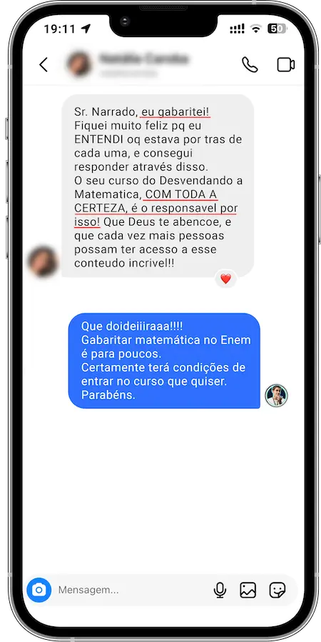 Depoimento de aluno do Desvendando a Matemática