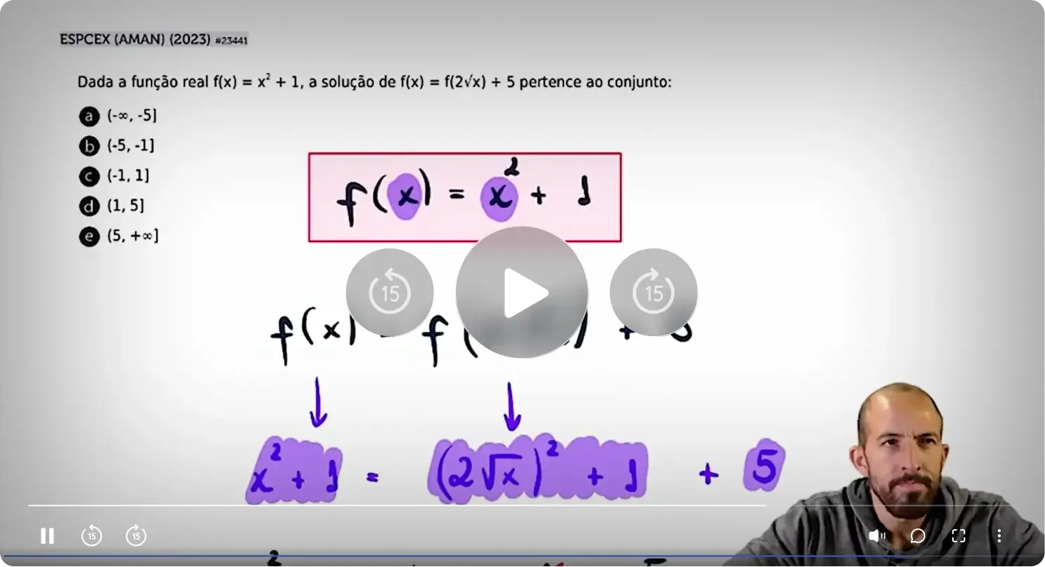 Resolução em vídeo de uma questão da EsPCEx