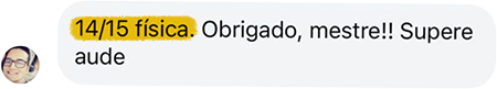 Print de conversa no Instagram