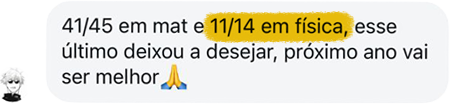 Print de conversa no Instagram