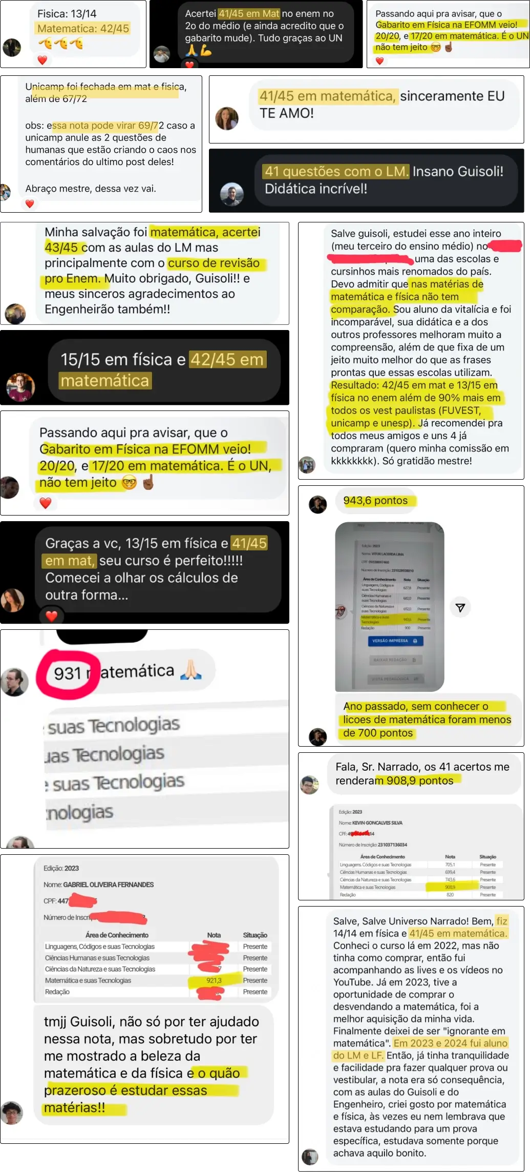 Resultados Alunos